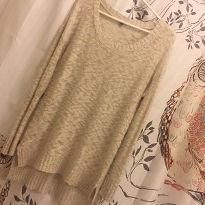 Cream High Low Fall Sweater